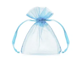 20 Sky Blue Organza Bags 7.5 X10cm