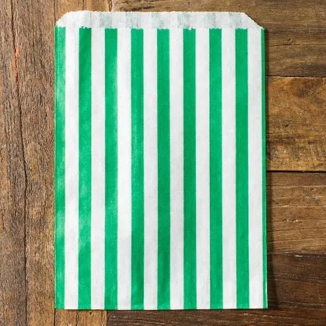 25 striped paper bags