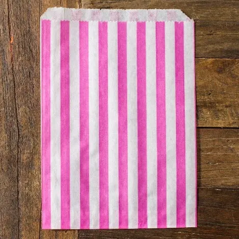 25 striped paper bags