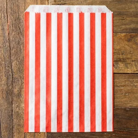 25 striped paper bags
