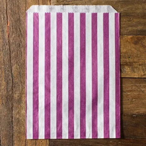 25 striped paper bags