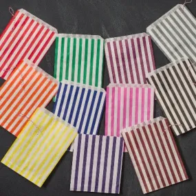 25 striped paper bags