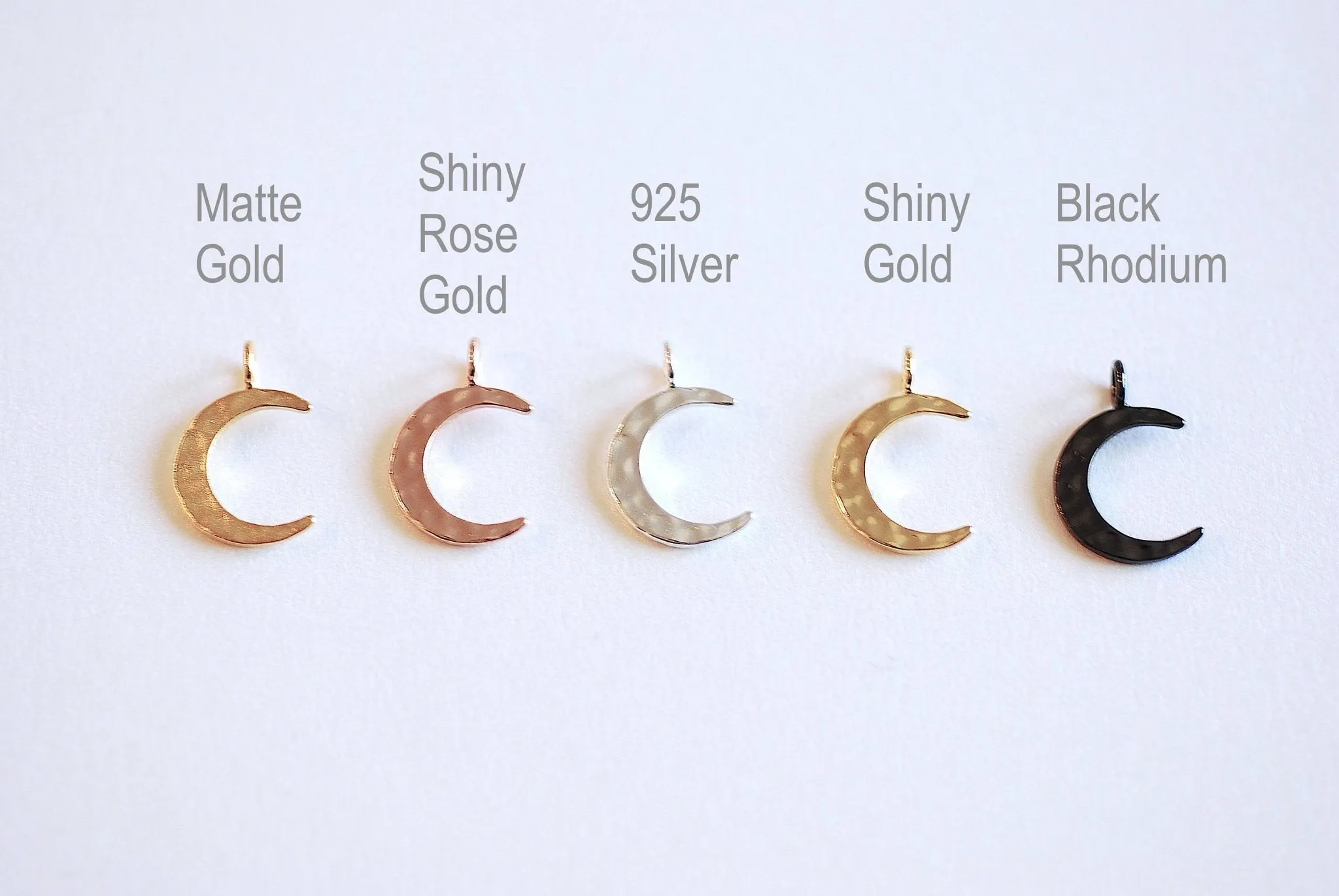 Hammered Vermeil Wholesale Gold Crescent Moon Charm- 925 Sterling silver plated 22k Gold, Gold Half Moon, Eclipse Moon, Half Circle, Moon Charm, 117