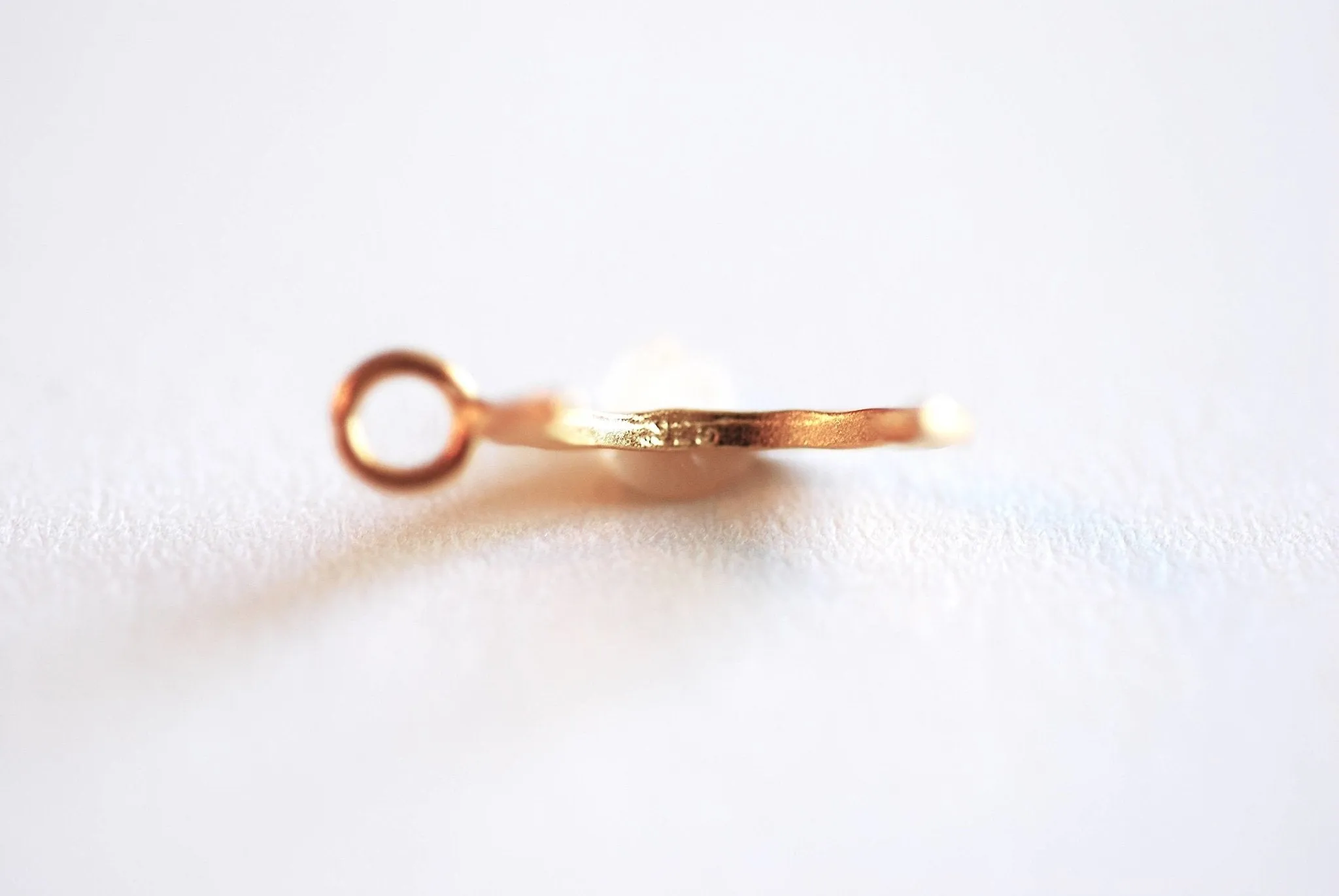 Hammered Vermeil Wholesale Gold Crescent Moon Charm- 925 Sterling silver plated 22k Gold, Gold Half Moon, Eclipse Moon, Half Circle, Moon Charm, 117