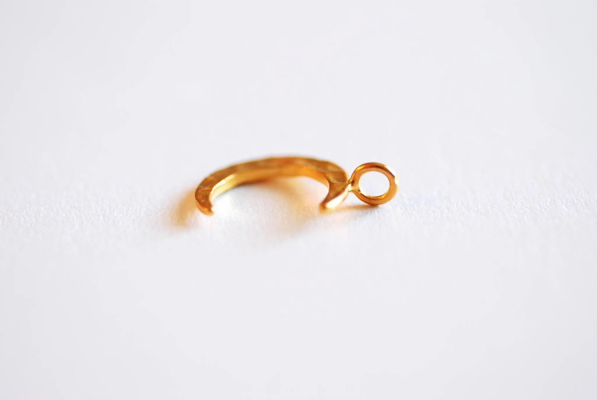 Hammered Vermeil Wholesale Gold Crescent Moon Charm- 925 Sterling silver plated 22k Gold, Gold Half Moon, Eclipse Moon, Half Circle, Moon Charm, 117
