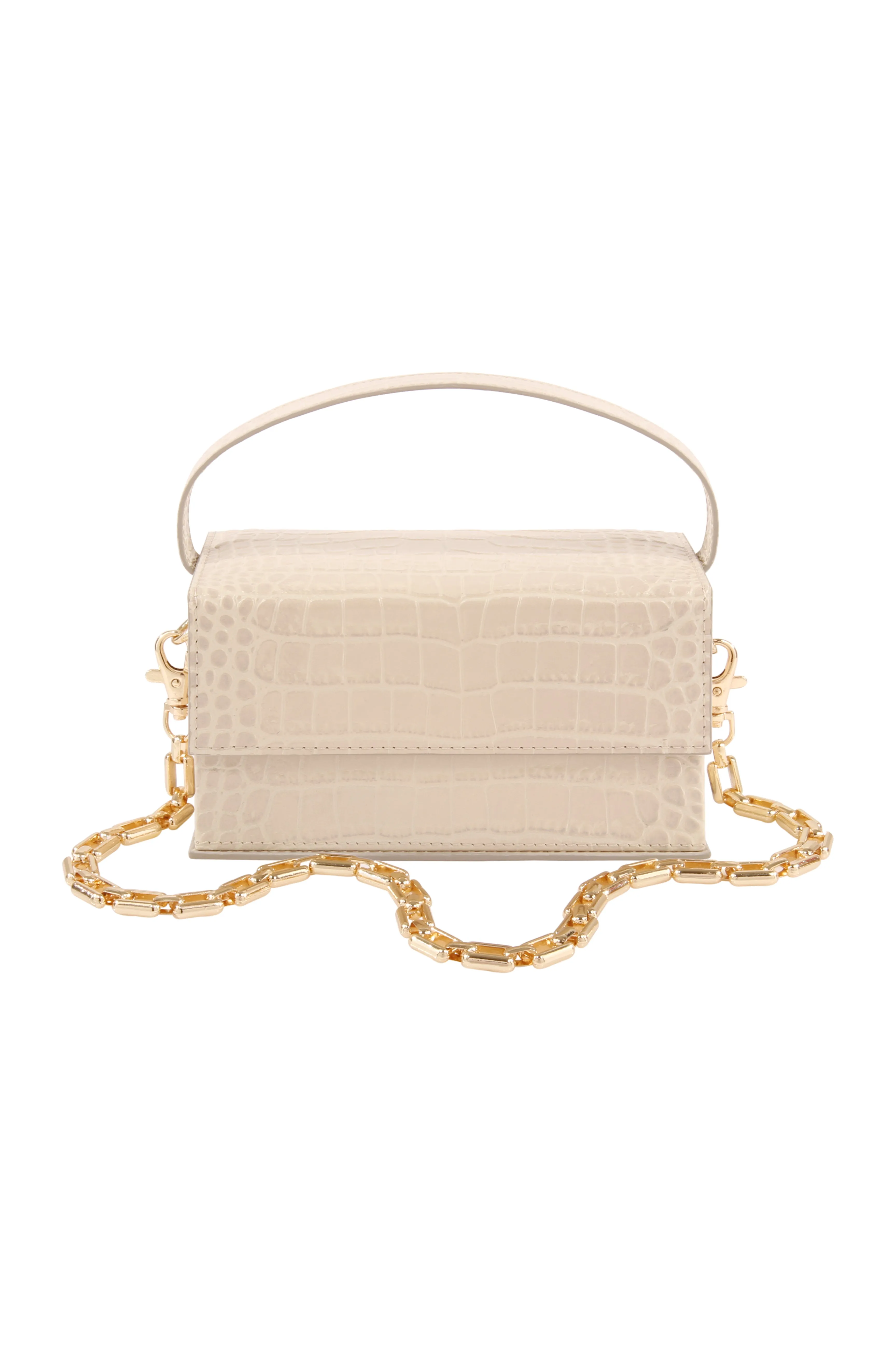 IDA Beige Croc (Small) with Chain