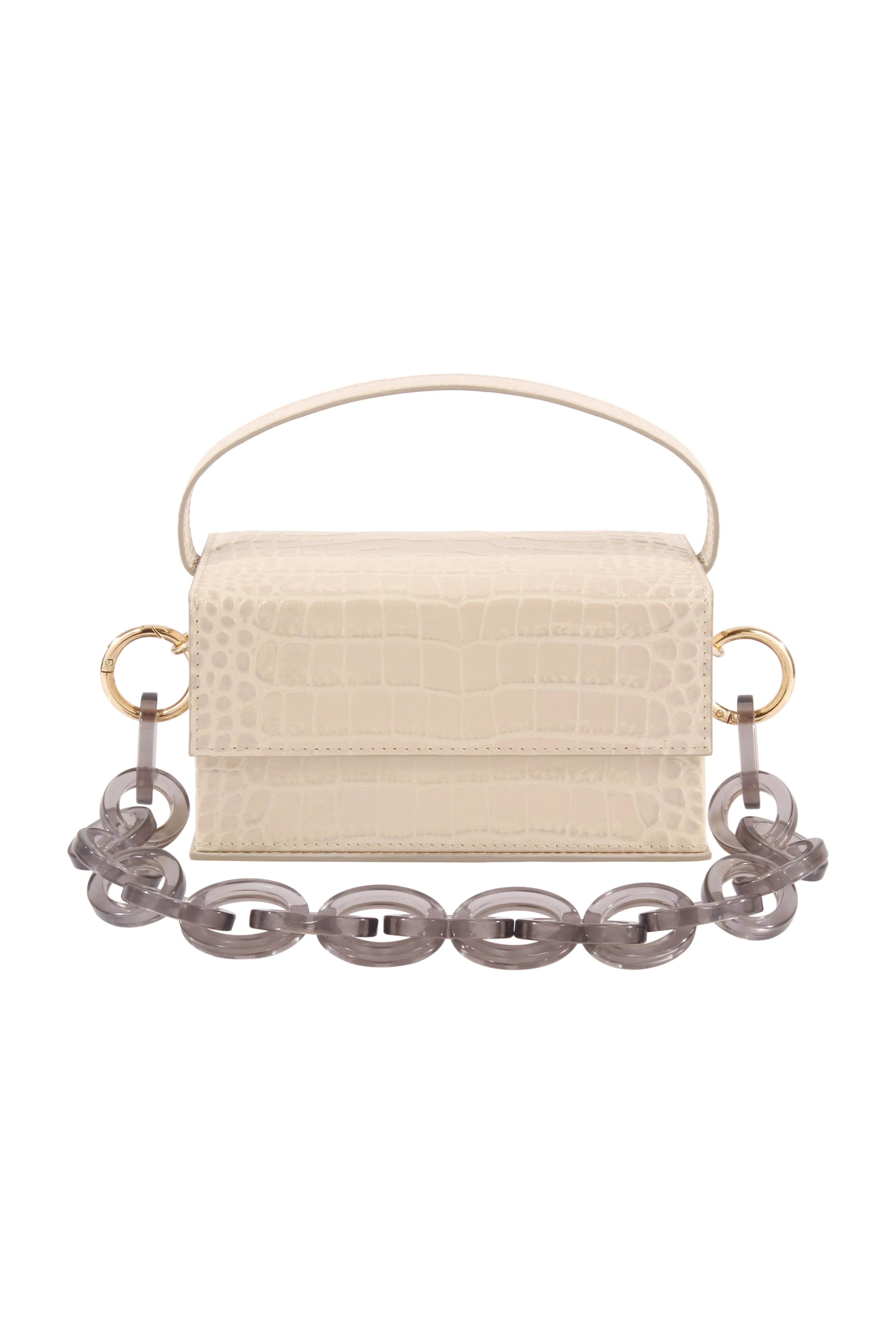IDA Beige Croc (Small) with Chain
