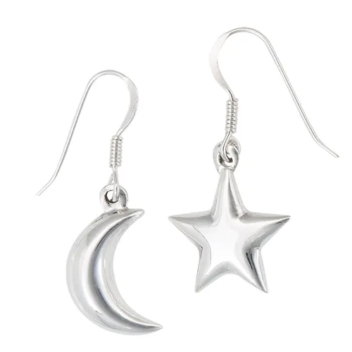 Moon & Star Drop Earrings