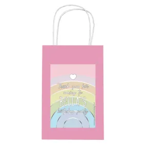 Personalised Pastel Rainbow Paper Party Bags - Pack of 12