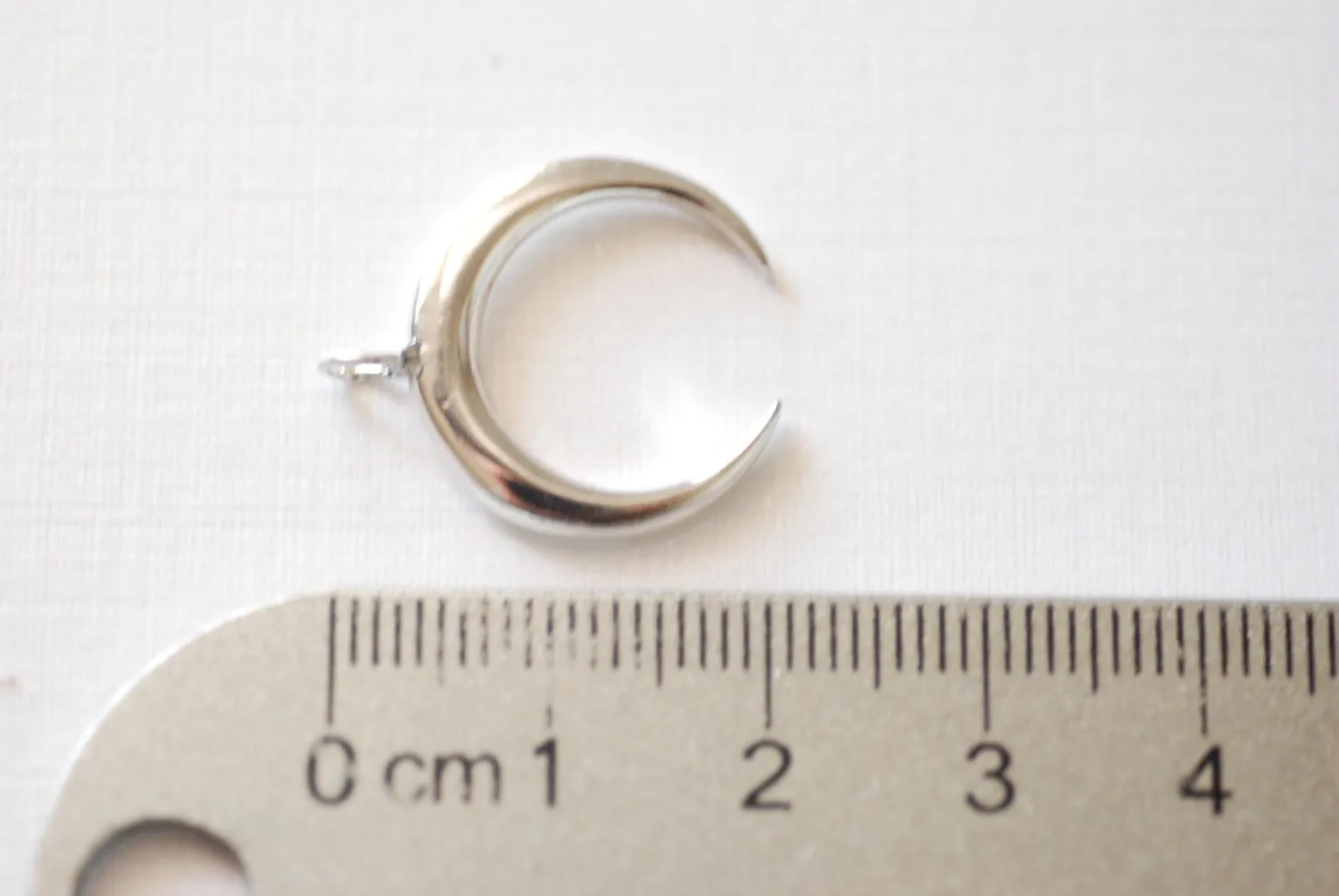 Sterling Silver Wholesale Crescent Moon Charm - Silver moon charm, Silver half moon charm pendant, Silver Crescent Moon, Silver Tusk Charm, 1