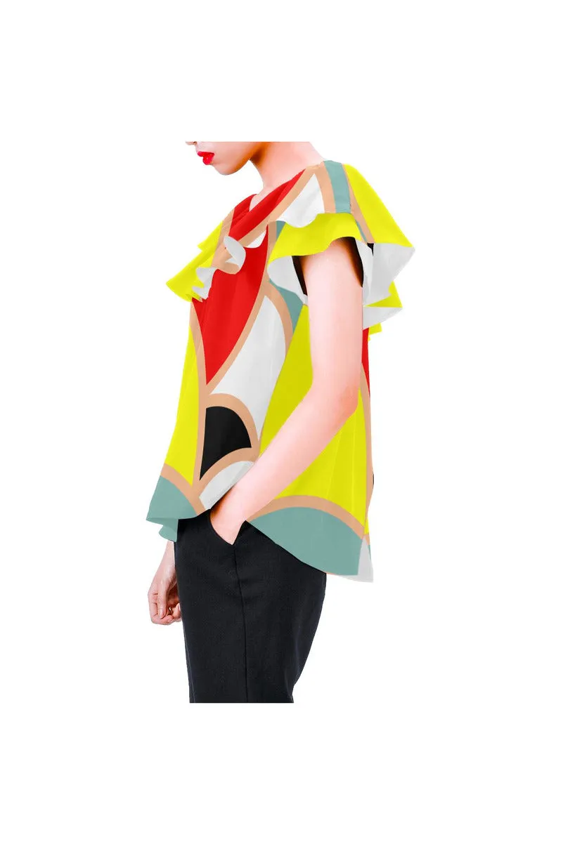Sunny and Bright Women's Off Shoulder Blouse with Ruffle