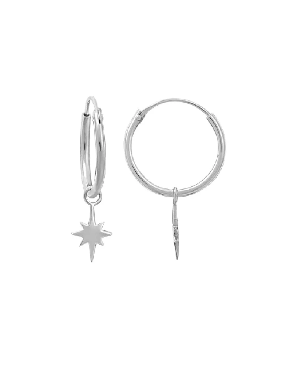 Twinkle Star Charm Hoops by boma